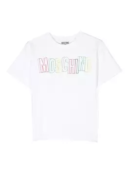 Moschino Kids футболка с логотипом, белый