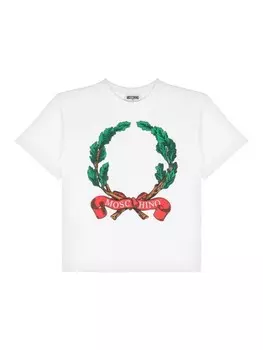 Moschino Kids футболка с логотипом, белый