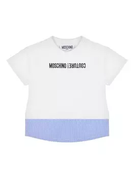 Moschino Kids футболка с логотипом, белый