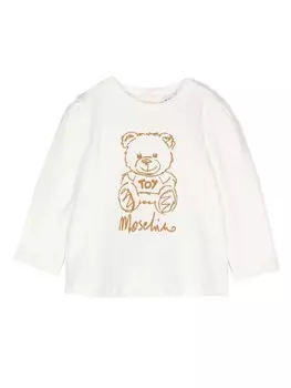 Moschino Kids футболка с логотипом, белый