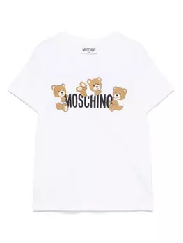 Moschino Kids футболка с логотипом, белый