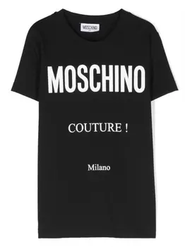 Moschino Kids футболка с логотипом, черный