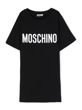 Moschino Kids футболка с логотипом, черный