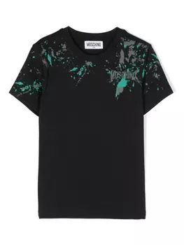 Moschino Kids футболка с логотипом, черный