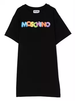 Moschino Kids футболка с логотипом, черный