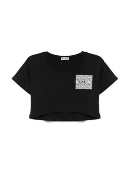 Moschino Kids футболка с логотипом, черный