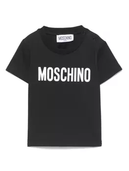 Moschino Kids футболка с логотипом, черный