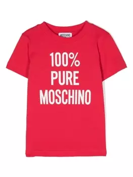 Moschino Kids футболка с логотипом, красный