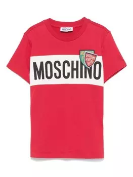 Moschino Kids футболка с логотипом, красный