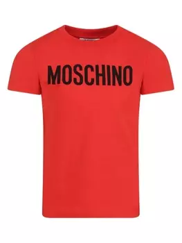 Moschino Kids футболка с логотипом, красный