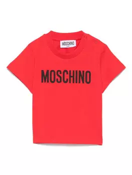 Moschino Kids футболка с логотипом, красный