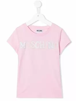 Moschino Kids футболка с логотипом, розовый