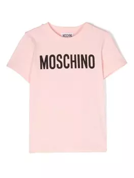 Moschino Kids футболка с логотипом, розовый