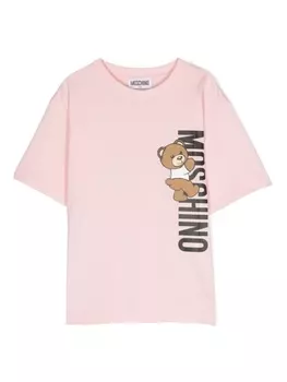 Moschino Kids футболка с логотипом, розовый