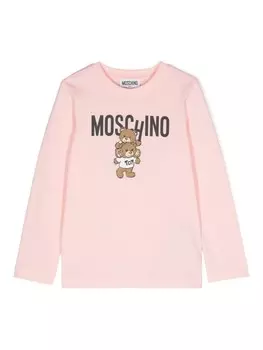 Moschino Kids футболка с логотипом, розовый