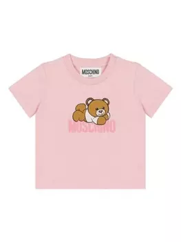 Moschino Kids футболка с логотипом, розовый