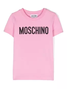 Moschino Kids футболка с логотипом, розовый
