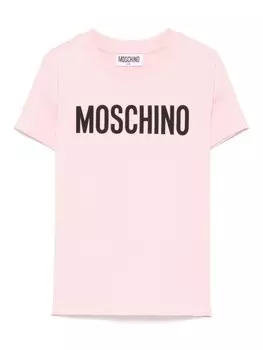 Moschino Kids футболка с логотипом, розовый