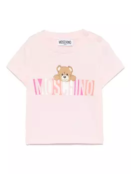 Moschino Kids футболка с логотипом, розовый