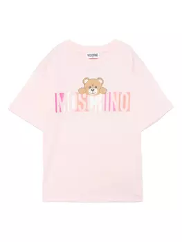 Moschino Kids футболка с логотипом, розовый