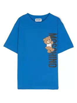 Moschino Kids футболка с логотипом, синий