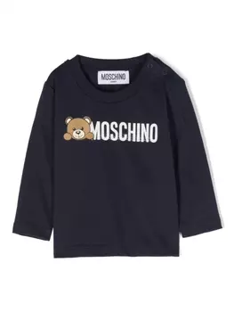 Moschino Kids футболка с логотипом, синий