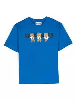 Moschino Kids футболка с логотипом, синий