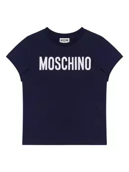 Moschino Kids футболка с логотипом, синий
