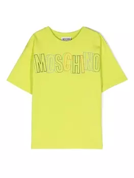 Moschino Kids футболка с логотипом, зеленый