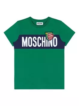 Moschino Kids футболка с логотипом, зеленый