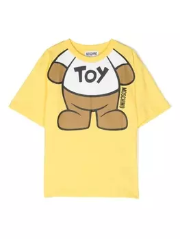 Moschino Kids футболка с логотипом, желтый