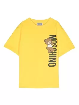 Moschino Kids футболка с логотипом, желтый