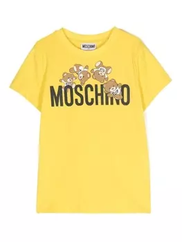 Moschino Kids футболка с логотипом, желтый