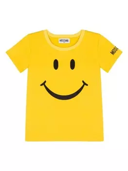 Moschino Kids футболка с логотипом, желтый