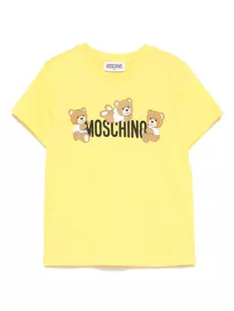 Moschino Kids футболка с логотипом, желтый