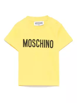 Moschino Kids футболка с логотипом, желтый