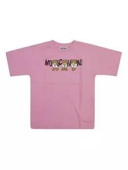 Moschino Kids футболка с мотивом плюшевого мишки, розовый