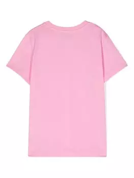 Moschino Kids футболка с нашивкой-логотипом, розовый