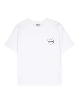 Moschino Kids футболка с нашивкой-логотипом, розовый