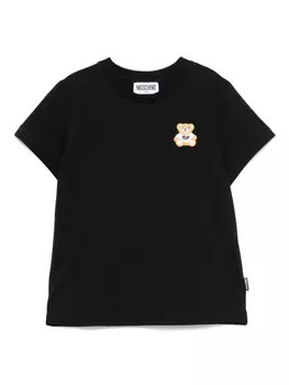 Moschino Kids футболка с нашивкой Teddy Bear, черный