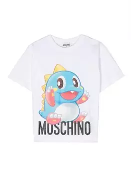 Moschino Kids футболка с принтом, белый