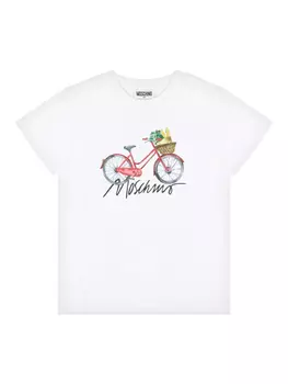 Moschino Kids футболка с принтом, белый