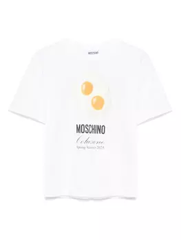 Moschino Kids футболка с принтом, белый