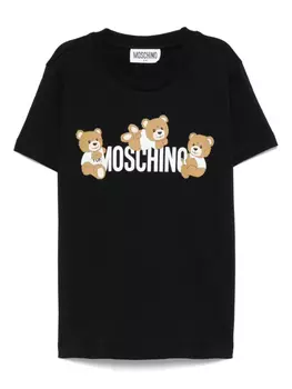 Moschino Kids футболка с принтом, черный