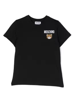 Moschino Kids футболка с принтом Leo Teddy, черный