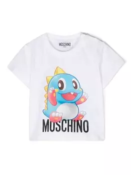 Moschino Kids футболка с принтом Puzzle Bobble, белый