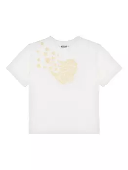 Moschino Kids футболка с принтом сердца, белый