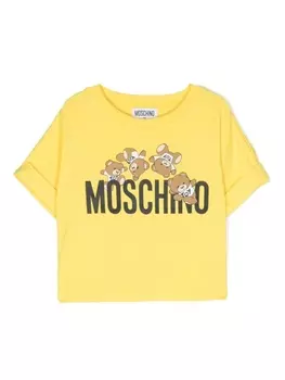 Moschino Kids футболка с принтом Teddy Bear, желтый