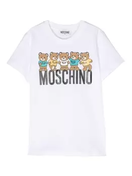 Moschino Kids футболка с принтом Teddy Bear, белый