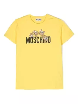 Moschino Kids футболка с принтом Teddy Bear, желтый